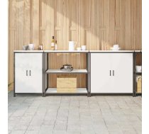 Virtuves Glabāšanas Komplekts Ar Plauktu 3 Pcs Balts Tērauds Vidaxl 8721288822581