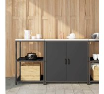 Virtuves Glabāšanas Komplekts Ar Plauktu Ar Durvīm 2 Pcs Melna Vidaxl 8721288822642