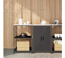 Virtuves Glabāšanas Komplekts Ar Plauktu Ar Durvīm 2 Pcs Melna Vidaxl 8721288822710