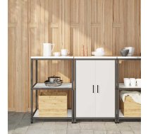 Virtuves Glabāšanas Komplekts Ar Plauktu Ar Durvīm 2 Pcs Balts Vidaxl 8721288822727