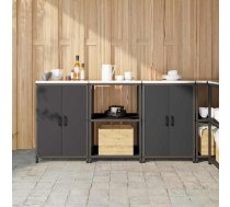 Virtuves Glabāšanas Komplekts Ar Plauktu Ar Durvīm 3 Pcs Melna Vidaxl 8721288822789