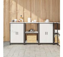 Virtuves Glabāšanas Komplekts Ar Plauktu Ar Durvīm 3 Pcs Balts Vidaxl 8721288822796