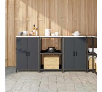 Virtuves Glabāšanas Komplekts Ar Plauktu 3 Pcs Antracīts Vidaxl 8721288822802