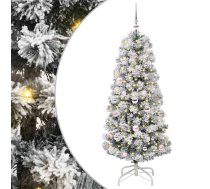 Mākslīgā Saliekamā Ziemassvētku Egle Zaļš Un Balts 150 Cm Vidaxl 8721288985484