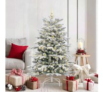 Mākslīgā Saliekamā Ziemassvētku Egle Balts 150 Cm Pe Un Pvc Vidaxl 8721288985958