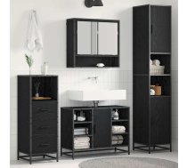 Vannas Istabas Mēbeļu Komplekts Ar Plauktu 3 Pcs Melns Ozolkoks Vidaxl 8721359479751