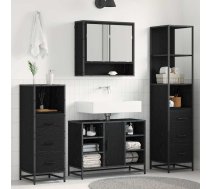 Vannas Istabas Mēbeļu Komplekts Ar Plauktu 4 Pcs Melns Ozolkoks Vidaxl 8721359479782