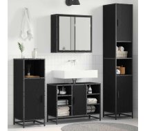 Vannas Istabas Mēbeļu Komplekts Ar Plauktu 4 Pcs Melns Ozolkoks Vidaxl 8721359479935