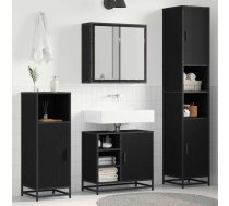 Vannas Istabas Mēbeļu Komplekts Ar Plauktu 3 Pcs Melns Ozolkoks Vidaxl 8721359480023