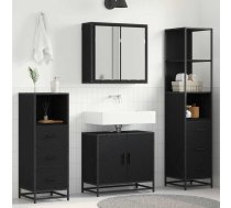 Vannas Istabas Mēbeļu Komplekts Ar Plauktu 4 Pcs Melns Ozolkoks Vidaxl 8721359480177