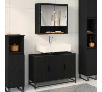 Vannas Istabas Mēbeļu Komplekts Ar Plauktu 2 Pcs Melns Ozolkoks Vidaxl 8721359480290