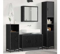 Vannas Istabas Mēbeļu Komplekts Ar Plauktu 3 Pcs Melns Ozolkoks Vidaxl 8721359480382