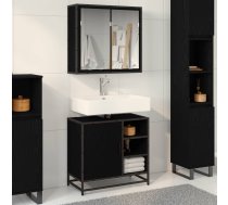 Vannas Istabas Mēbeļu Komplekts Ar Plauktu 2 Pcs Melns Ozolkoks Vidaxl 8721359480443