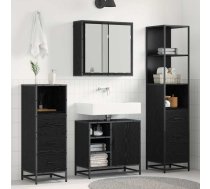 Vannas Istabas Mēbeļu Komplekts Ar Plauktu 4 Pcs Melns Ozolkoks Vidaxl 8721359480535