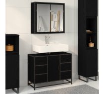 Vannas Istabas Mēbeļu Komplekts Ar Plauktu 2 Pcs Melns Ozolkoks Vidaxl 8721359480719