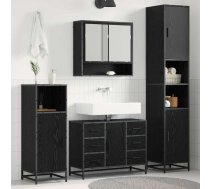 Vannas Istabas Mēbeļu Komplekts Ar Plauktu 4 Pcs Melns Ozolkoks Vidaxl 8721359480771