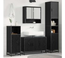 Vannas Istabas Mēbeļu Komplekts Ar Plauktu 4 Pcs Melns Ozolkoks Vidaxl 8721359480832
