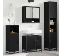 Vannas Istabas Mēbeļu Komplekts Ar Plauktu 4 Pcs Melns Ozolkoks Vidaxl 8721359480894