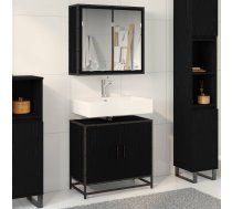 Vannas Istabas Mēbeļu Komplekts Ar Plauktu 2 Pcs Melns Ozolkoks Vidaxl 8721359481105