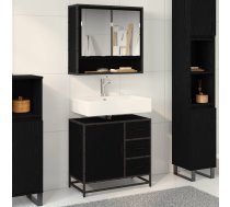Vannas Istabas Mēbeļu Komplekts Ar Plauktu 2 Pcs Melns Ozolkoks Vidaxl 8721359481488