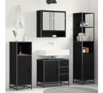 Vannas Istabas Mēbeļu Komplekts Ar Plauktu 3 Pcs Melns Ozolkoks Vidaxl 8721359481631
