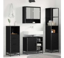 Vannas Istabas Mēbeļu Komplekts Ar Plauktu 4 Pcs Melns Ozolkoks Vidaxl 8721359481846