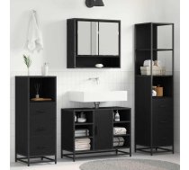 Vannas Istabas Mēbeļu Komplekts Ar Plauktu 3 Pcs Melns Ozolkoks Vidaxl 8721359482119