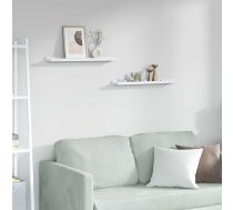 Sienas Plaukts Ar Plauktu 2 Pcs Balts Marmors 60 X 9 X 3 Cm Vidaxl 8721359483345