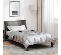 Ziemas Gultas Sega Sudraba 200 X 135 Cm Satīns Un Mikrošķiedra Vidaxl 8721364407343
