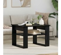 Kafijas Galdiņš Ar Uzglabāšanu Melns Ozolkoks 64 X 54 X 44 Cm Vidaxl 8721364489196
