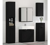 Vannas Istabas Mēbeļu Komplekts Ar Plauktu 4 Pcs Melns Ozolkoks Vidaxl 8721364530638