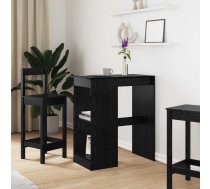 Bāra Galds Ar Plauktu Melns Ozolkoks 90 X 47.5 X 103.5 Cm Vidaxl 8721364562240