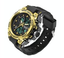 SANDA739 Watch Plate Chao Male Watch Male Student Fashion Trend Multi Functional Digital Waterproof Electronic Meter(Gold)