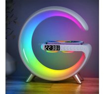 N69 Smart Bluetooth Speaker Support Wireless Charger & Alarm Clock & Ambient Light, EU Plug (White)