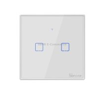 Sonoff T2 Touch 86mm Tempered Glass Panel Wall Switch Smart Home Light Touch Switch, Compatible with Alexa and Google Home, AC 100V-240V, EU Plug