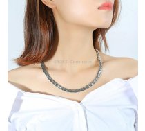 CNC-007 Magnetic Titanium Steel Necklace Jewelry(Steel Color)