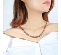 CNC-007 Magnetic Titanium Steel Necklace Jewelry(Rose Gold)
