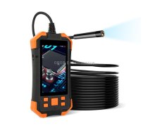 T20 4.3 inch IPS Color Screen 7.9mm Dual Cameras Waterproof Hard Cable Digital Endoscope, Length:5m(Black Orange)