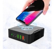 PD-75 Desktop PD Type-C USB QC 3.0 Fast Mobile Phone Charging Station Multifunctional Wireless Charger(EU Plug)