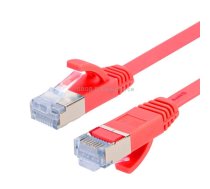 30m Gold Plated Head CAT7 High Speed 10Gbps Ultra-thin Flat Ethernet RJ45 Network LAN Cable(Red)