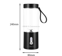 Portable Multifunctional USB Rechargeable Juice Extractor Cup Mini Electrical Juicer(Black)