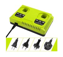 For RYOBI P108 / P117 12-18V Lithium Nickel Battery Dual Port Charger, Plug: EU