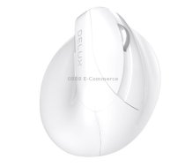 DELUX M618 Mini 2.4G Wireless 2400DPI USB Rechargeable Ergonomic Vertical Mouse (White)