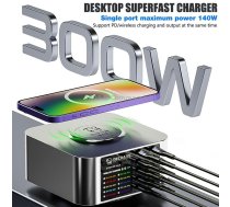 Mechanic X-Power Series Multiport Digital Display USB Charger Station with Wireless Charging, Total Power:200W(EU Plug)