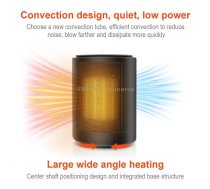 Cylindrical Ceramic Heating Warmer Quick Heat Mini Electric Heater EU Plug(Black)