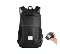 Naturehike Ultra-light Portable Outdoor Waterproof Bag Travel Double Shoulder Foldable Backpack, Capacity:22L(Black)