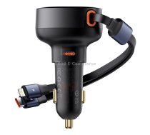 Baseus Tuxiang Pro 60W 3 in 1 8 Pin+Dual Type-C Interface Car Charger(Black)