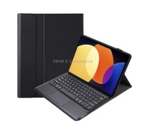 For Xiaomi Pad 6S Pro 12.4 Lambskin Texture Detachable Bluetooth Keyboard Leather Case with Touchpad(Black)