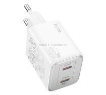 hoco N42 Elogiado PD45W Dual-port Type-C Charger, EU Plug(White)