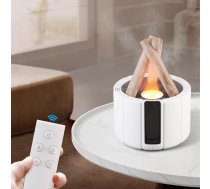 Bonfire Shaped Remote Control Aroma Diffuser Desktop Flame Humidifier, Color: Black
